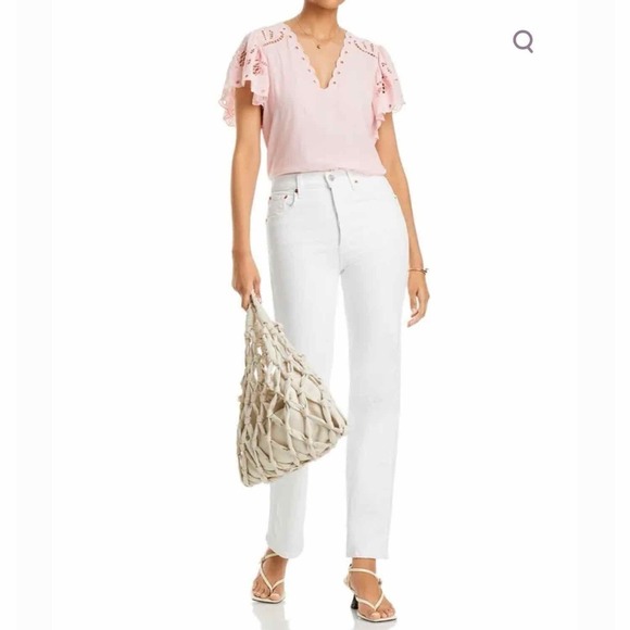 Ramy Brook Rochelle Scalloped Eyelet Candy Pink 
Top - Picture 10 of 10